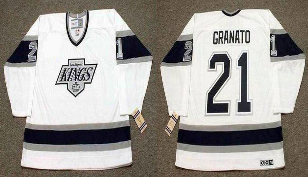 2019 Men Los Angeles Kings #21 Granato White CCM NHL jerseys1->los angeles kings->NHL Jersey